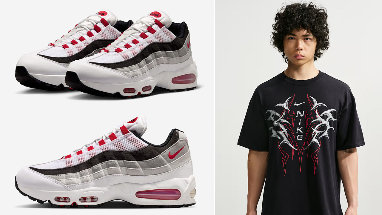 Nike Air Max 95 Big Bubble OG Comet Red 2026 x Nike Sportswear Men's Max90 Graphic T-Shirt to Match Sneakers