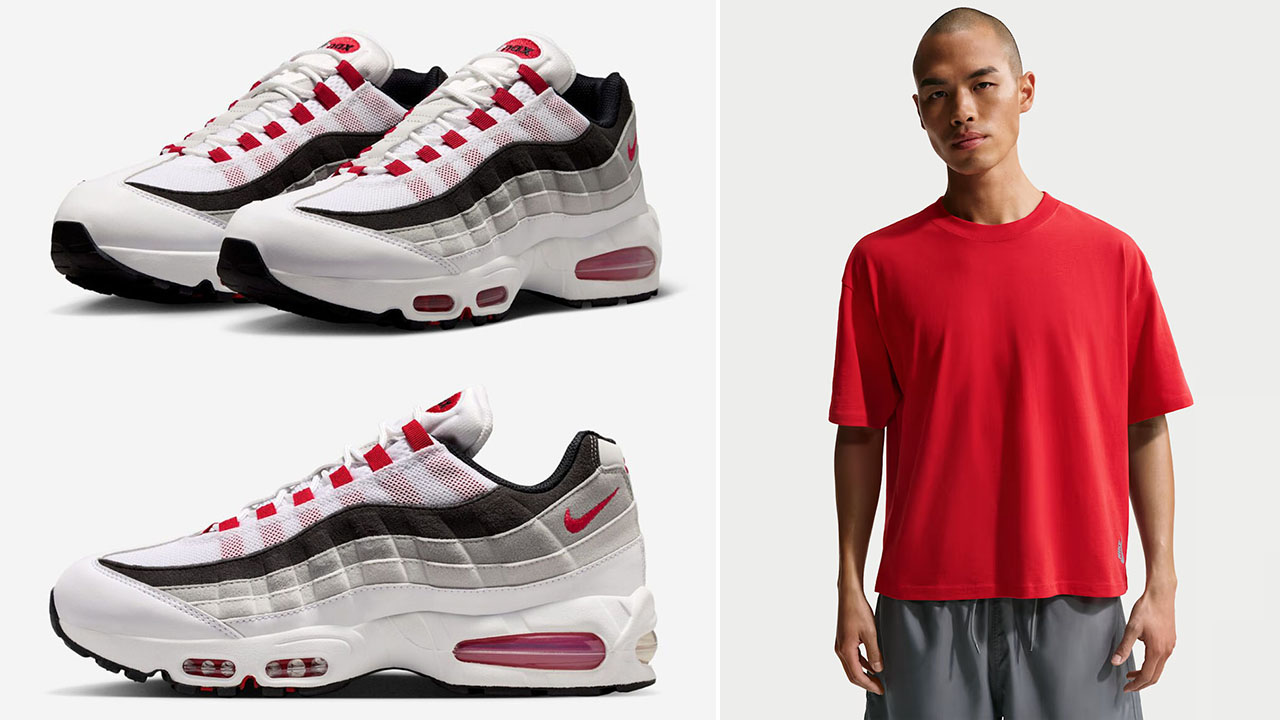 Nike Air Max 95 Big Bubble OG Comet Red 2026 x Nike Sportswear Men's T-Shirt to Match Sneakers