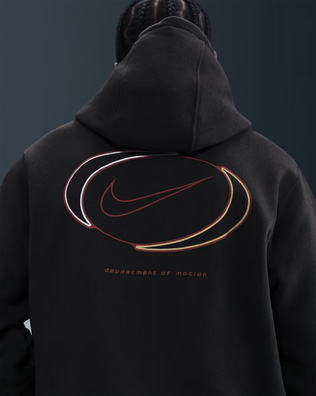 Nike Club Fleece Full Zip Graphic Hoodie Black White Gold 2