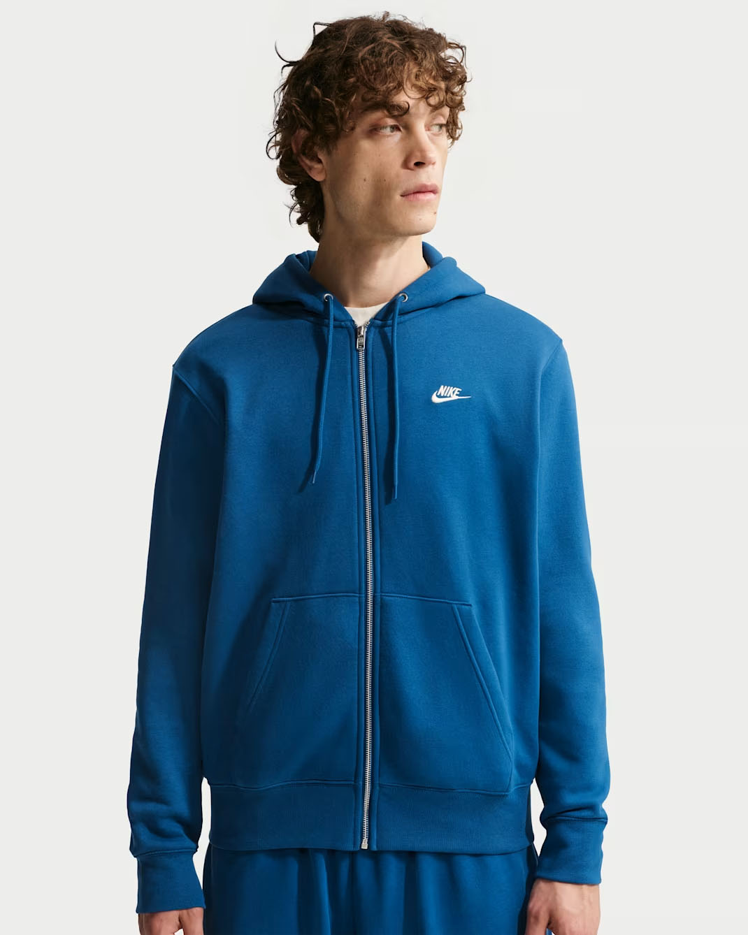 Nike Club Men's Full-Zip Fleece Hoodie Court Blue