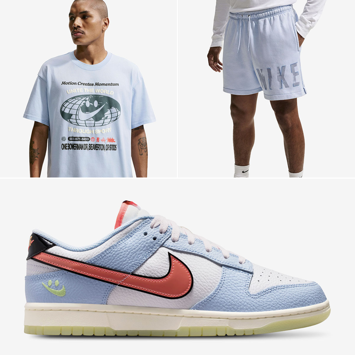 Nike Dunk Low Swoosh World Sneakers Shirt Shorts Outfit