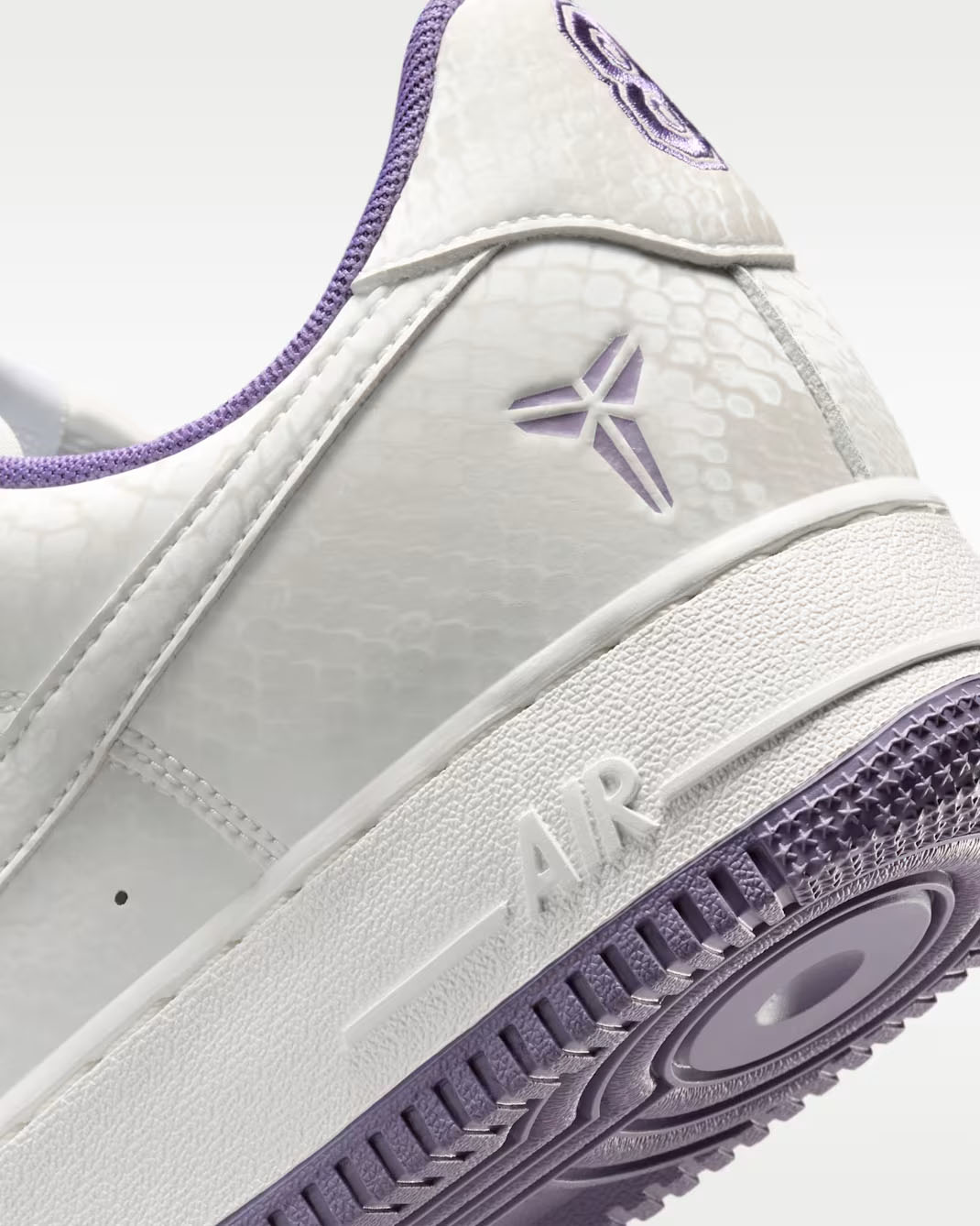Nike Kobe Air Force 1 Low Daybreak Heel Close Up View