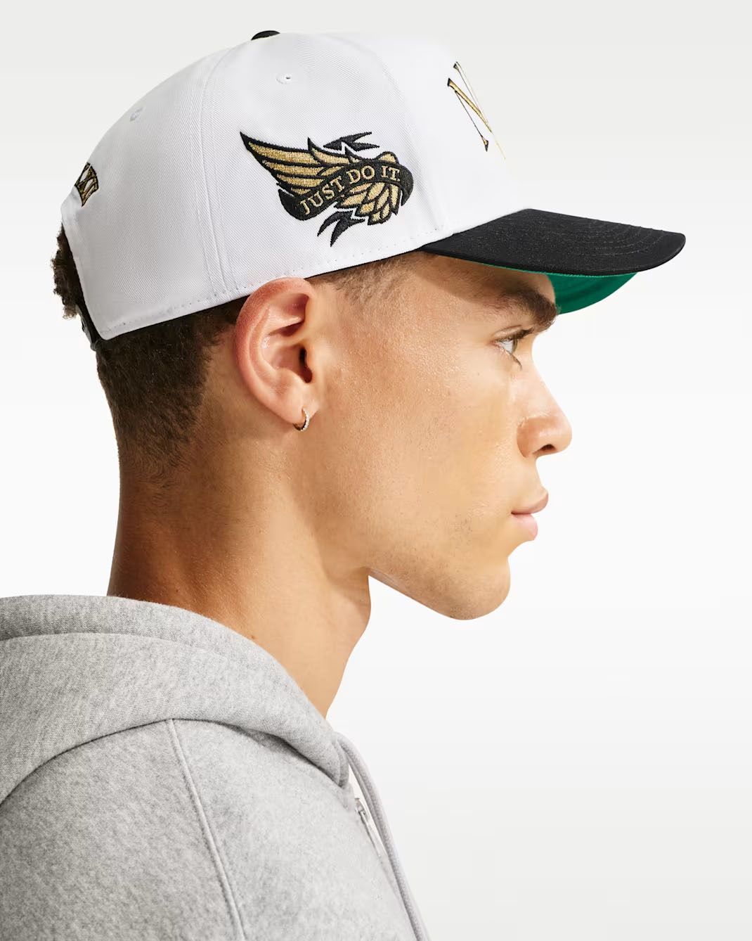 Nike Rise Structured A-Frame Cap White Black Gold 2