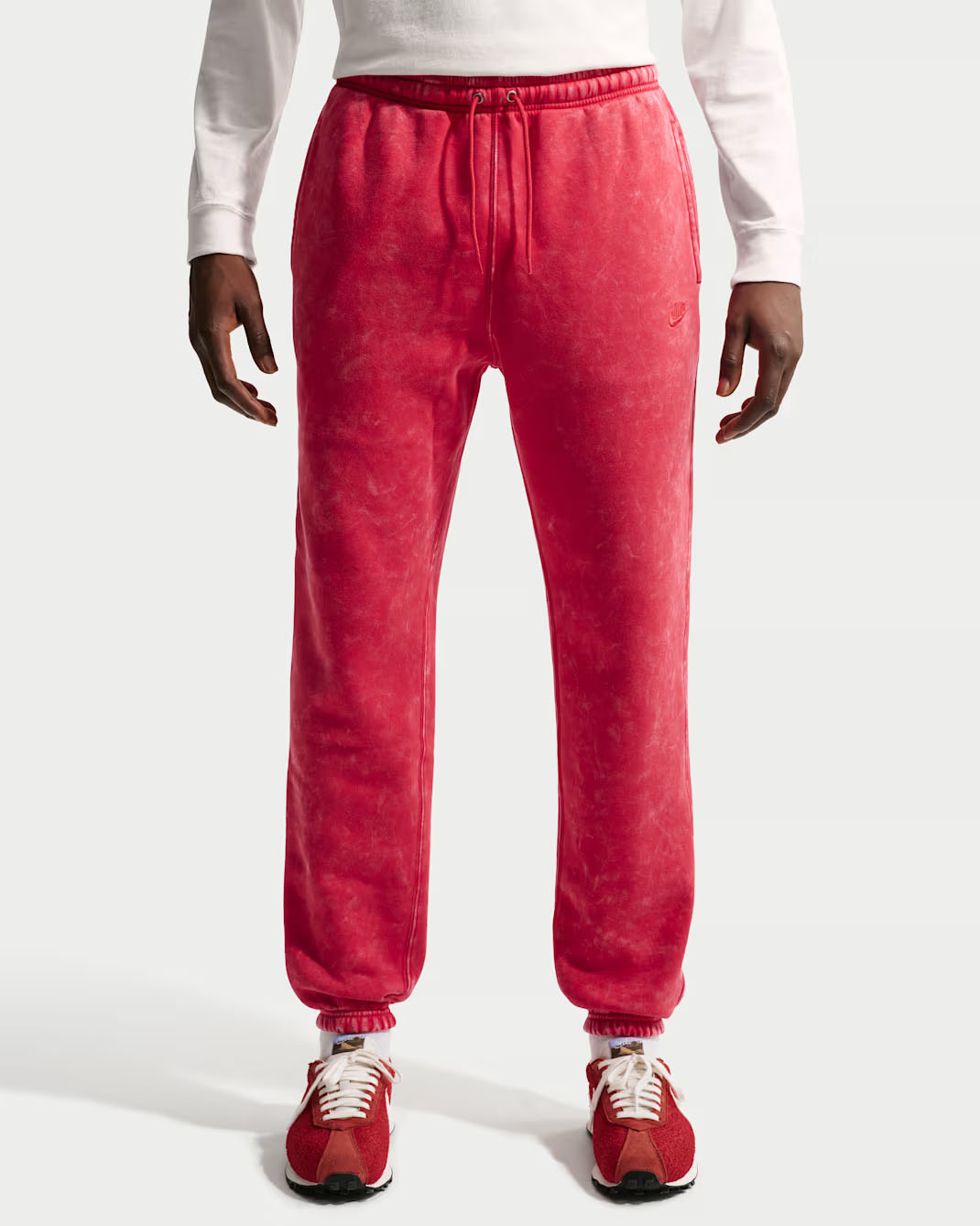 Nike Sportswear Club Men's Washed Cuffed Fleece Pants University Red
