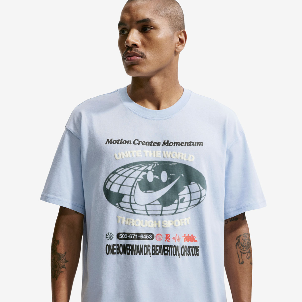 Nike Swoosh World Men's T-Shirt Hydrogen Blue