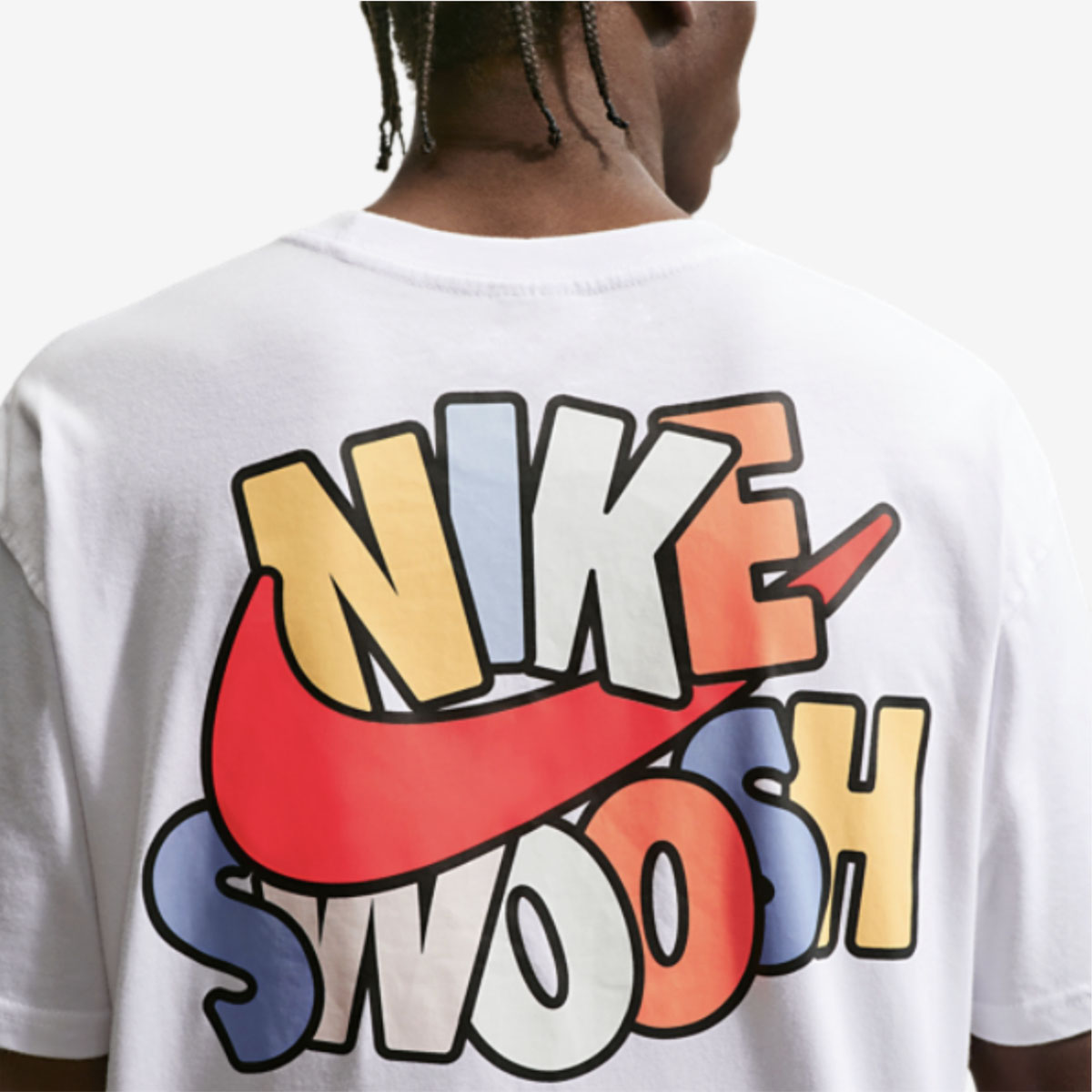 Nike Swoosh World Men's White T-Shirt Back View
