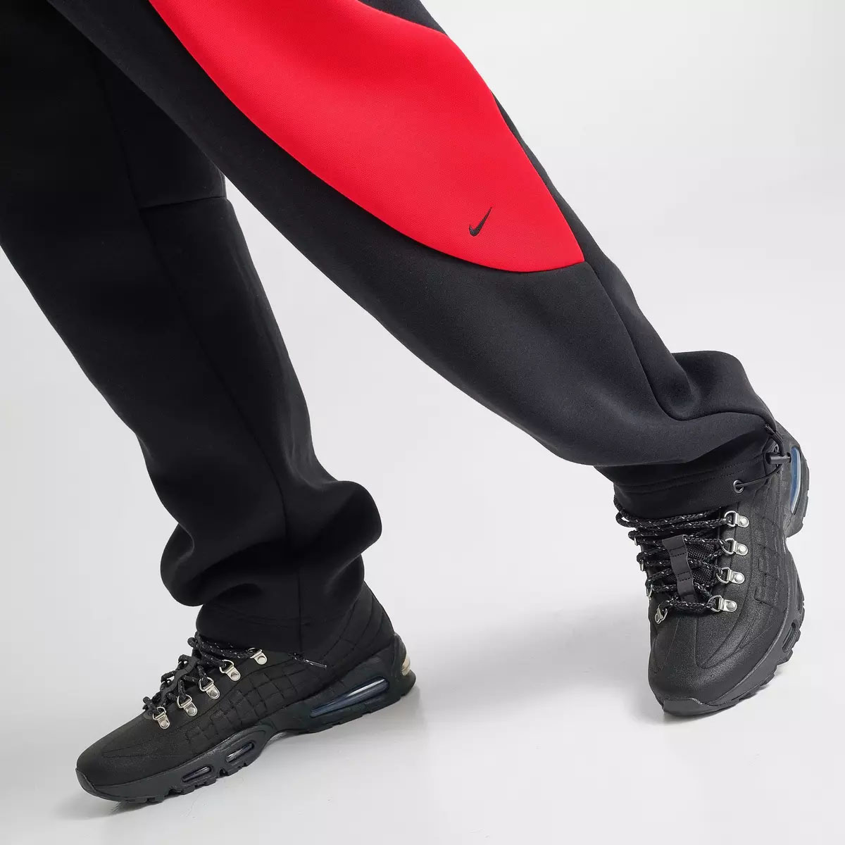 Nike Tech Fleece Mens Open Hem Pants Black University Red 3