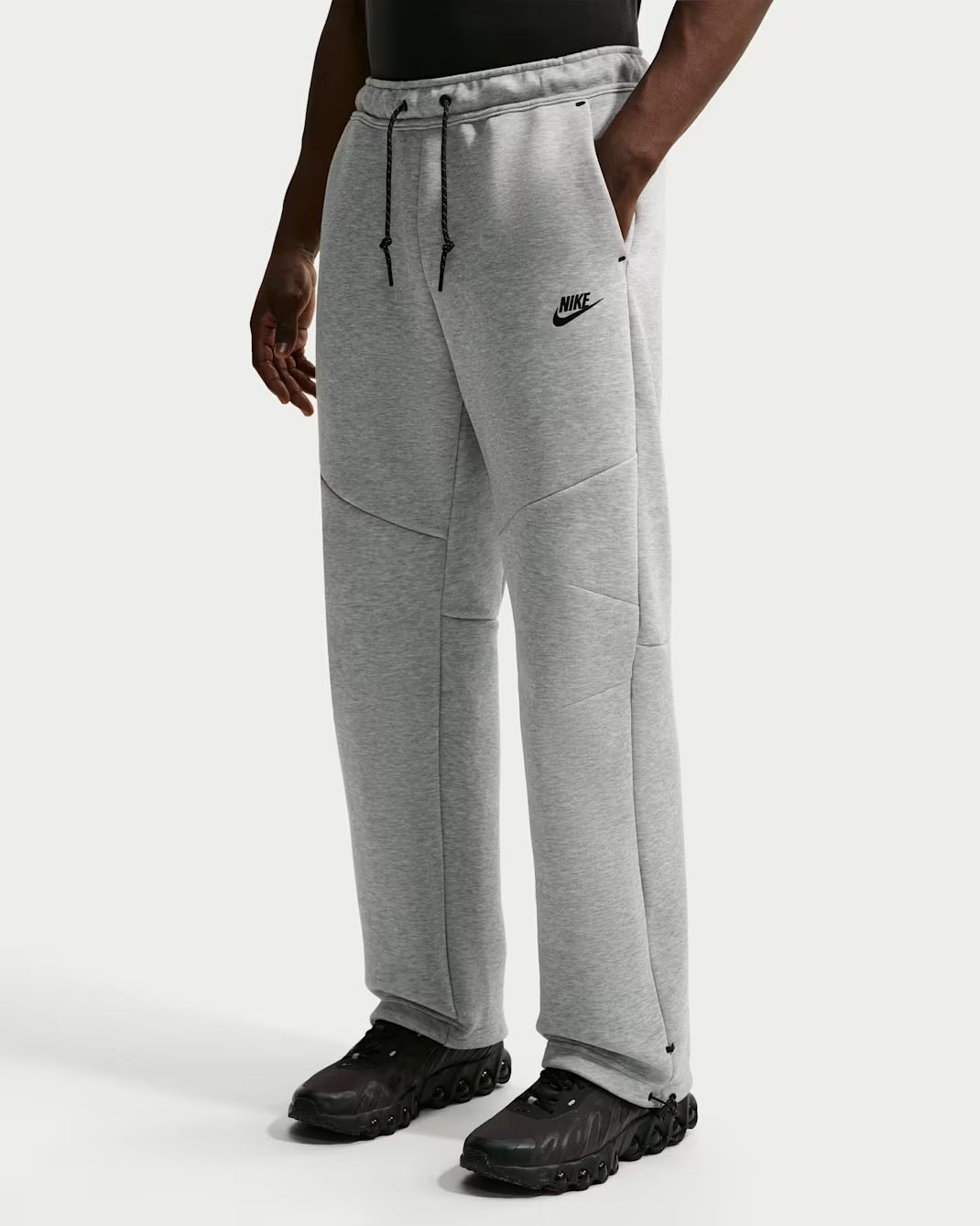 Nike Tech Fleece Men's Open Hem Pants Grey Heather Black 1