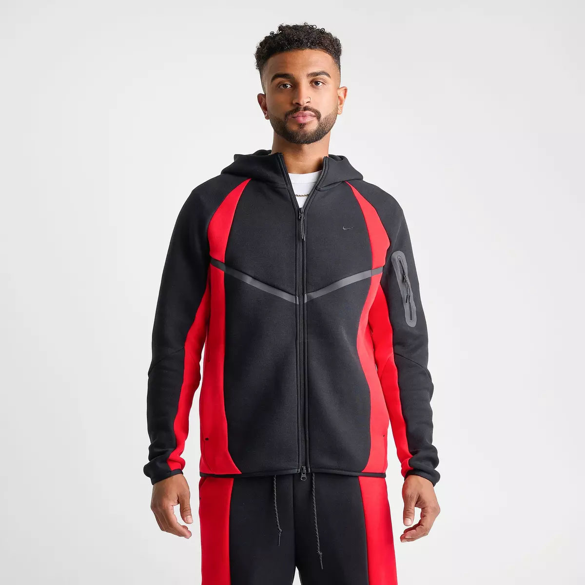 Nike Tech Fleece Men's Windrunner Full-Zip Jacket Black University Red 1