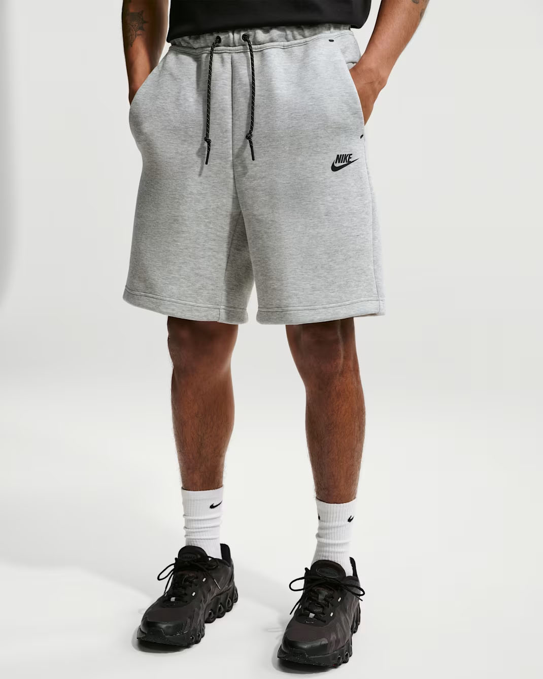 Nike Tech Men's Fleece Shorts Grey Heather Black 1