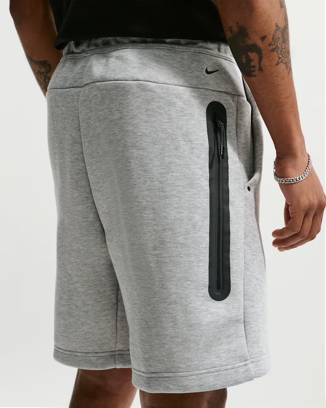 Nike Tech Men's Fleece Shorts Grey Heather Black 2