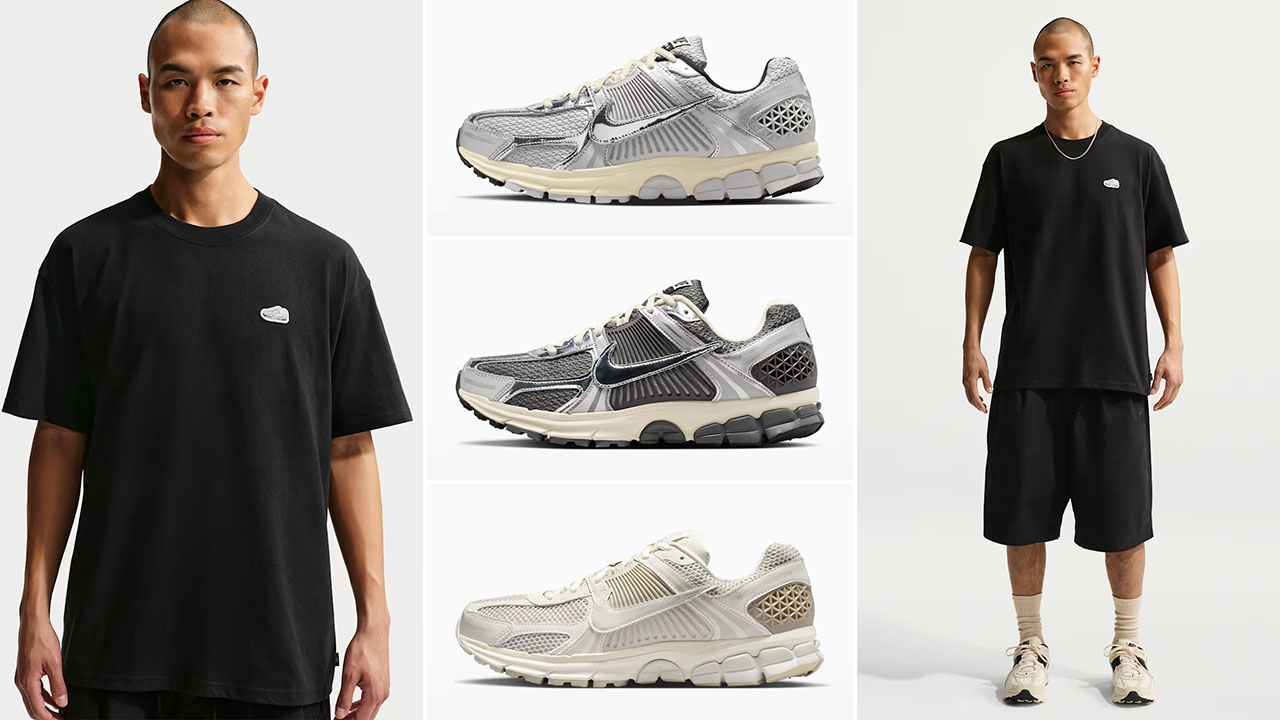 Nike Zoom Vomero 5 Patch Black T-Shirt and Sneakers to Match