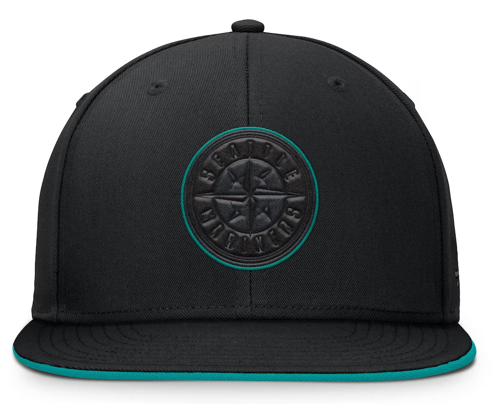 Seattle Mariners Fanatics Snapback Hat Black Freshwater Teal 2