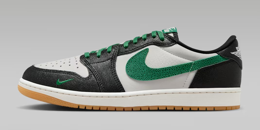 Air Jordan 1 Low OG Phantom Pine Green Lateral Side View