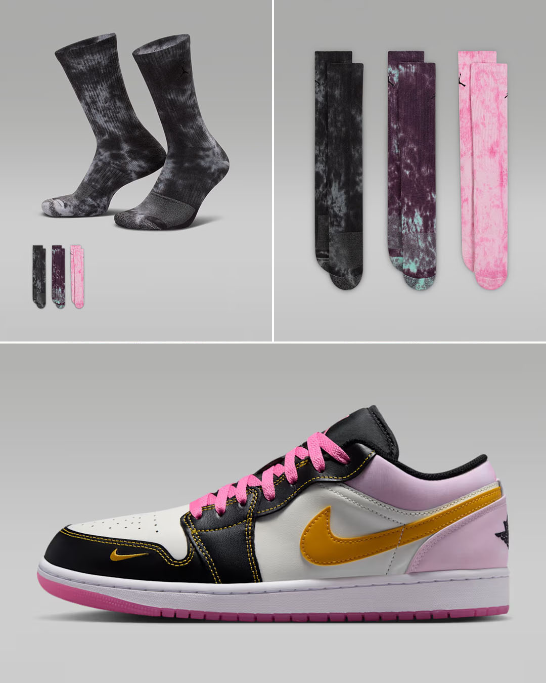 Air Jordan 1 Low SE Sherbet x Jordan Everyday Plus Festival Crew Socks to Match Sneakers