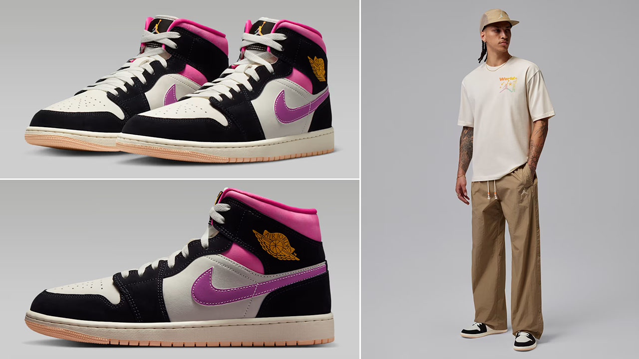 Air Jordan 1 Mid SE World Tour Outfits to Match Sneakers