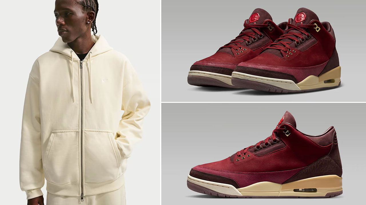 Air Jordan 3 BIN 23 x Nike Solo Swoosh Men's Full-Zip Fleece Hoodie to Match