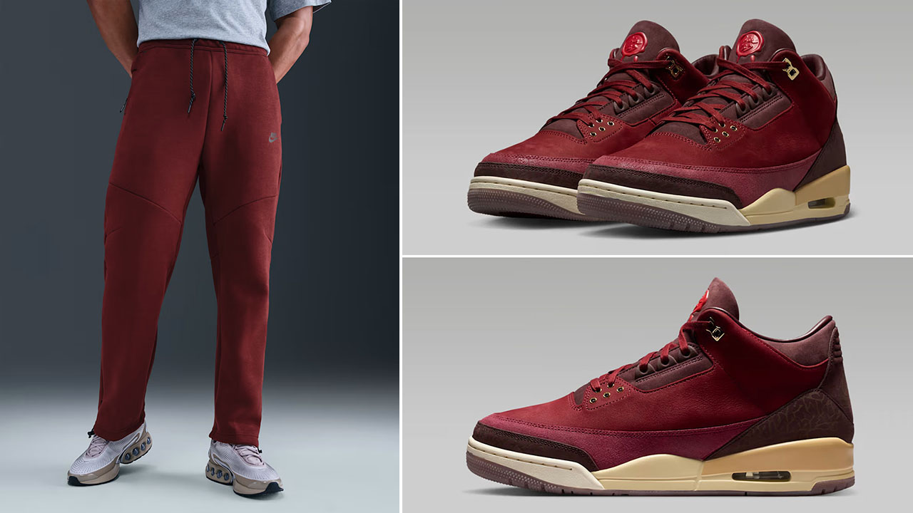 Air Jordan 3 BIN 23 x Nike Tech Men’s Open-Hem Fleece Pants Outfit to Match Sneakers