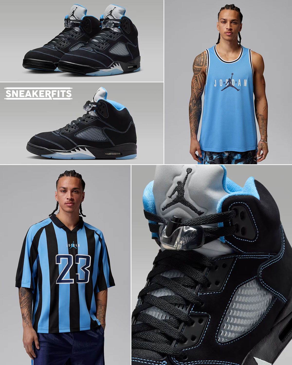 Air Jordan 5 Black UNC University Blue 2026 Outfits and Clothing to Match Sneakers