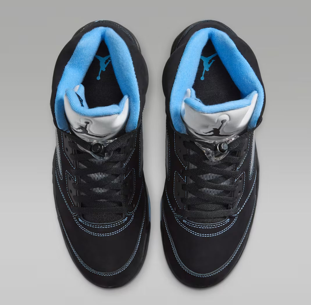 Air Jordan 5 Black UNC University Blue 2026 Top Inside View