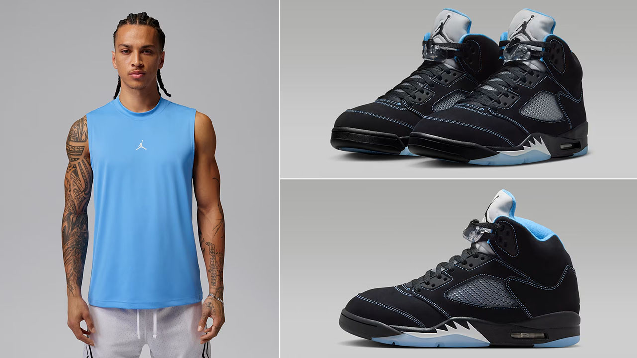 Air Jordan 5 Black UNC University Blue 2026 x Jordan Sport Essentials Men’s Dri-FIT Sleeveless Top to Match