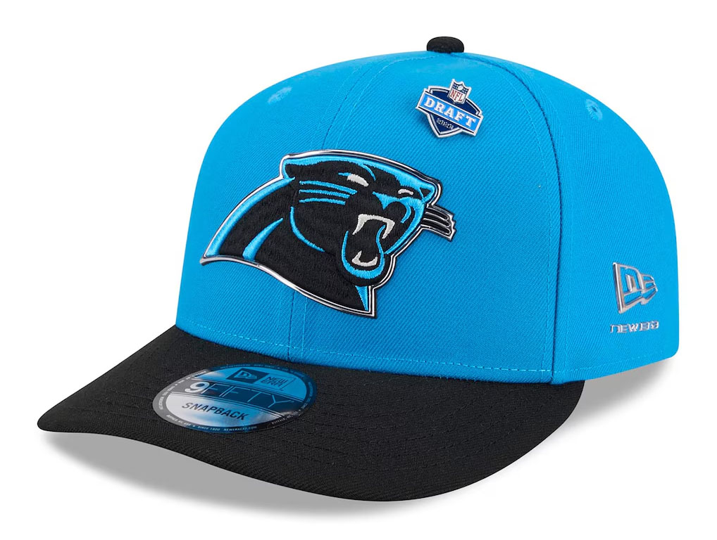 Carolina Panthers New Era 2026 NFL Draft On Stage Pre-Curved 9FIFTY Snapback Hat Blue Black