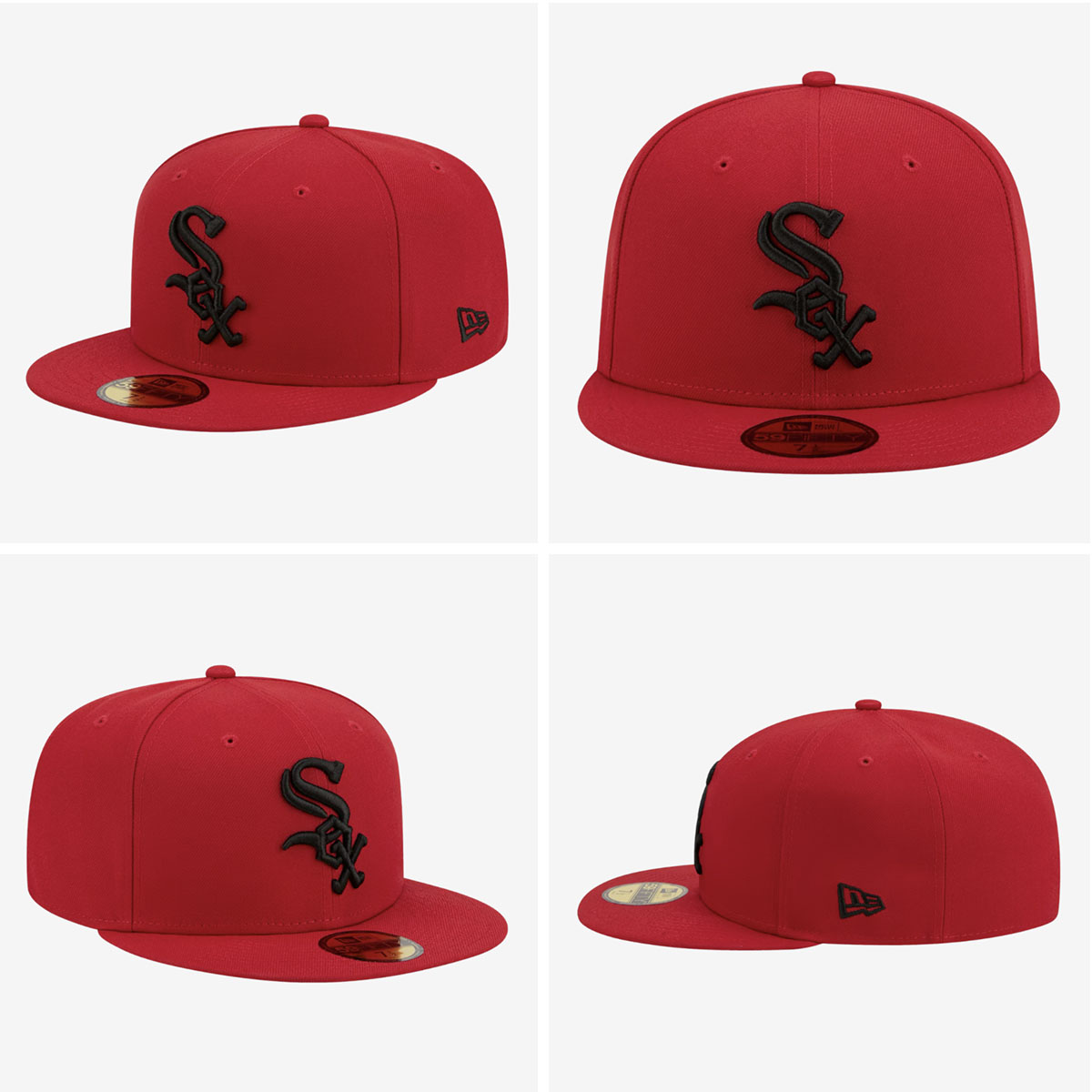 Chicago White Sox Scarlet Red and Black New Era 59FIFTY fitted hat to match the Air Jordan 4 Toro Bravo 2026