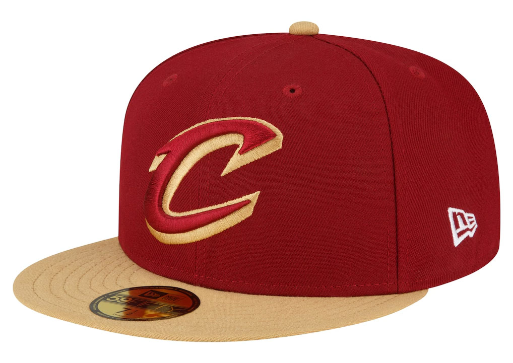 Cleveland Cavaliers New Era 2-Tone 59FIFTY Fitted Hat Wine Gold