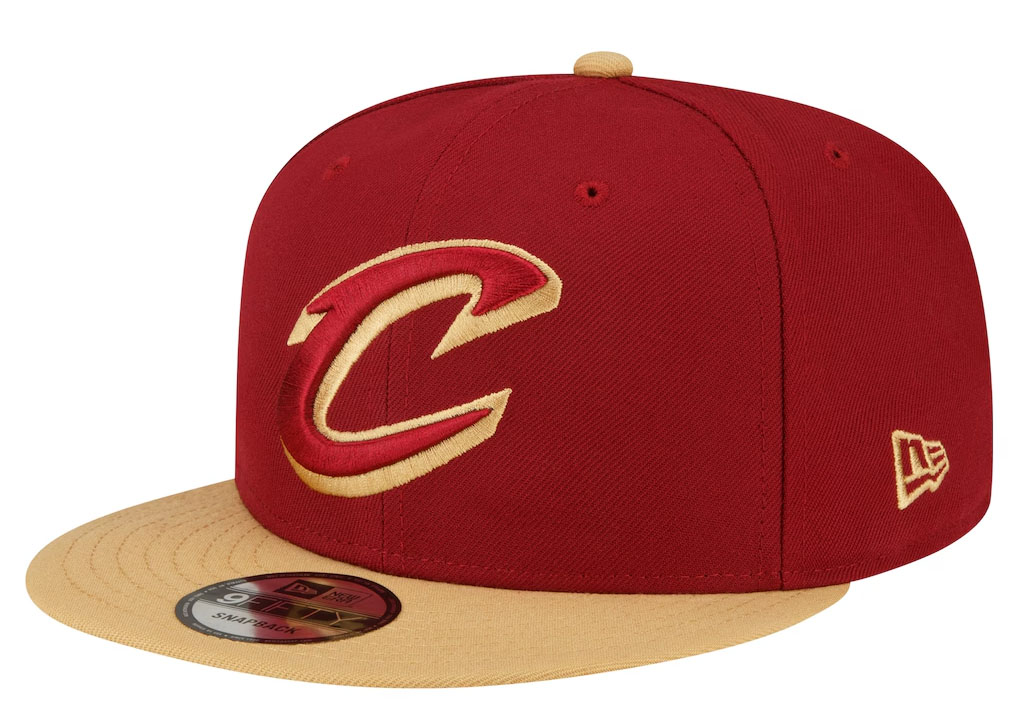 Cleveland Cavaliers New Era Official Team Color 2Tone 9FIFTY Snapback Hat Wine Gold