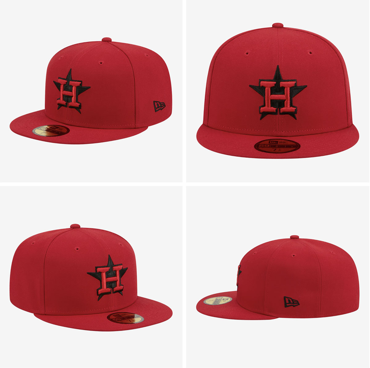 Houston Astros Scarlet Red and Black New Era 59FIFTY fitted hat to match the Air Jordan 4 Toro Bravo 2026