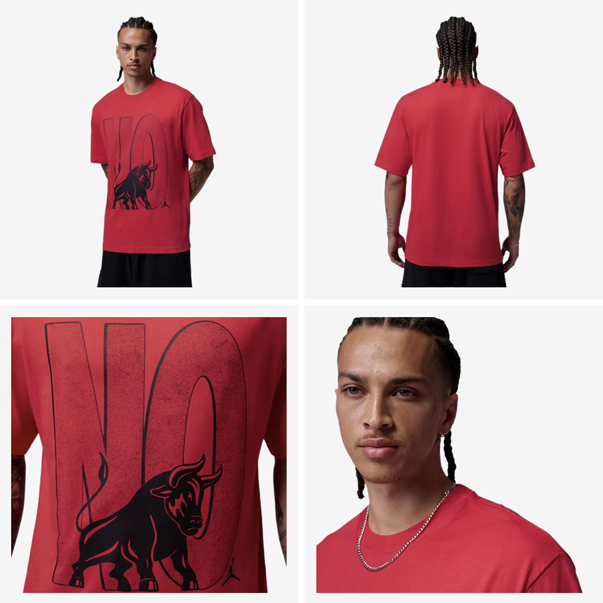 Jordan Brooklyn Toro Graphic T-Shirt in Fire Red to match the Air Jordan 4 Toro Bravo 2026