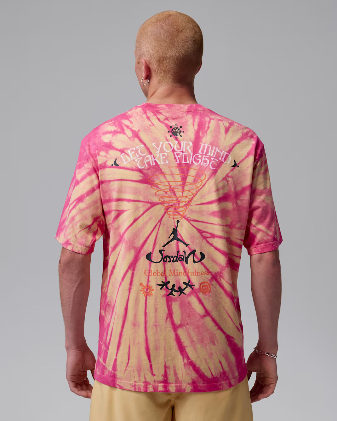 Jordan Brooklyn Men's Tie-Dye Festival T-Shirt Lemon Wash Pinksicle 2