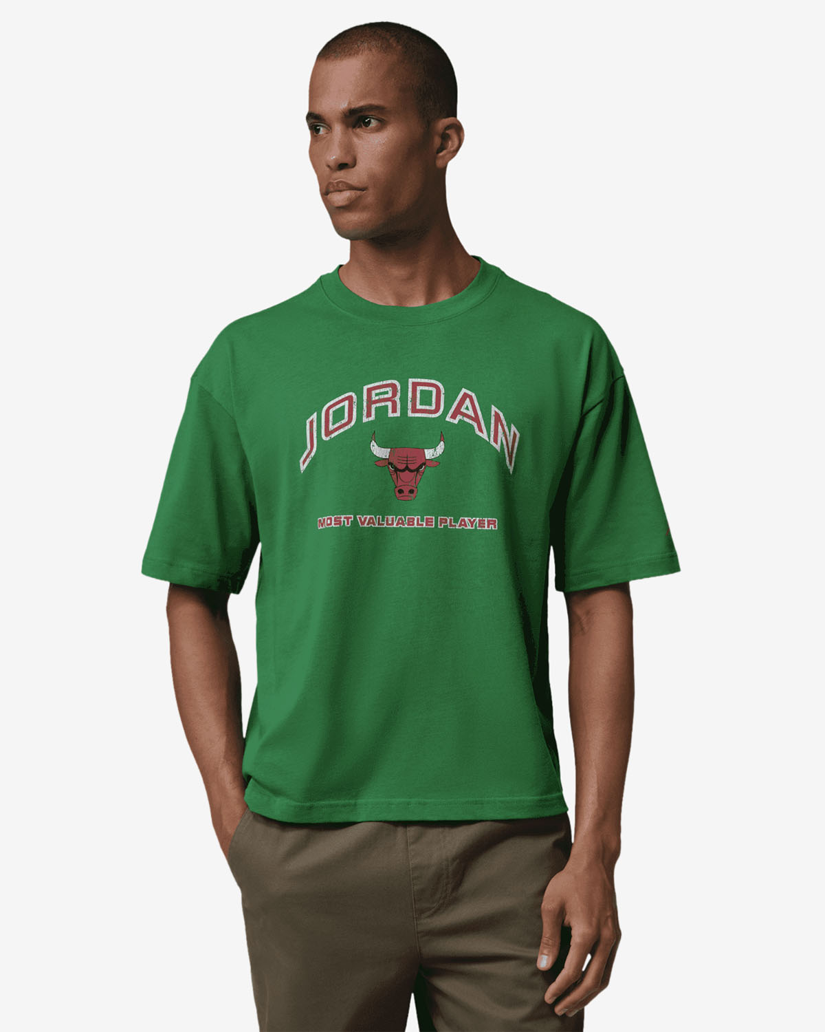 Jordan Flight Essentials Bulls Boxy Men's T-Shirt Lucky Green