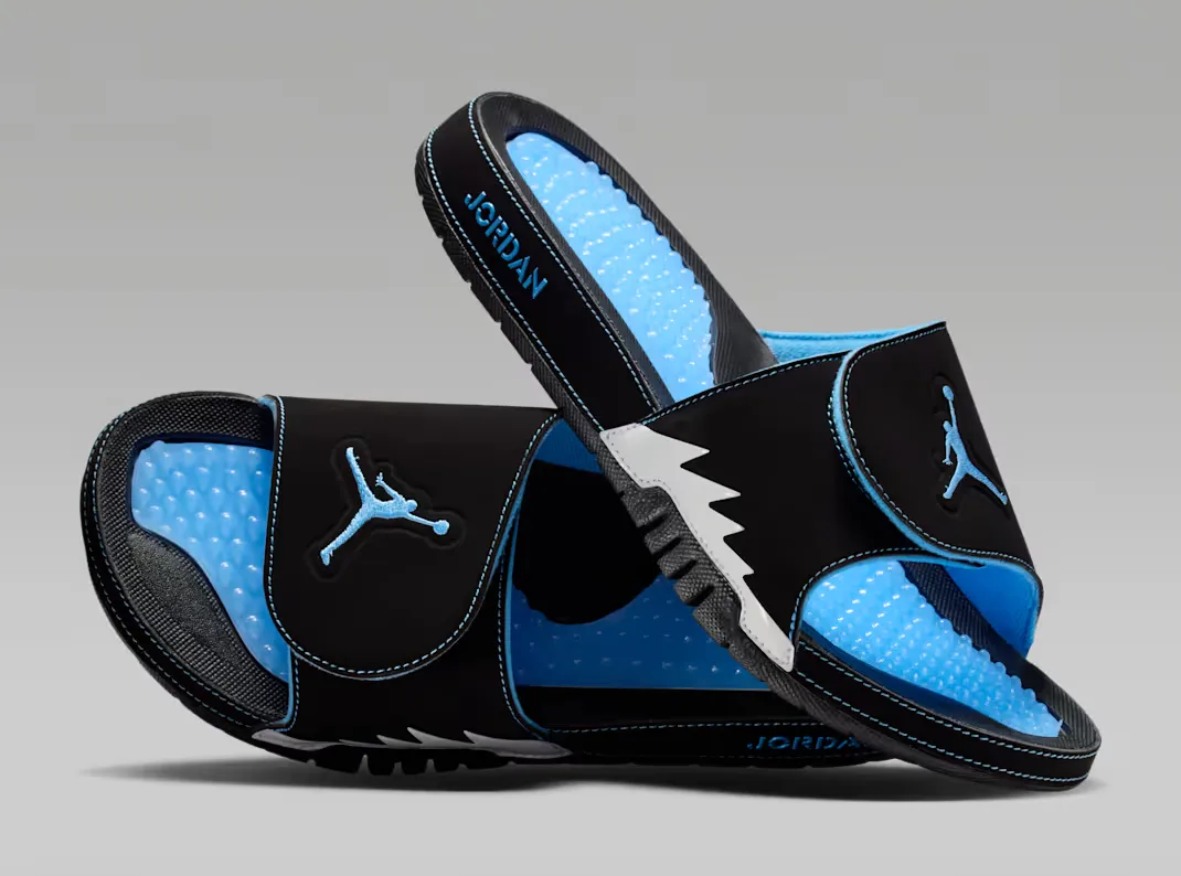 Jordan Hydro 5 Retro Slides Black University Blue Release Date Info and Where to Buy