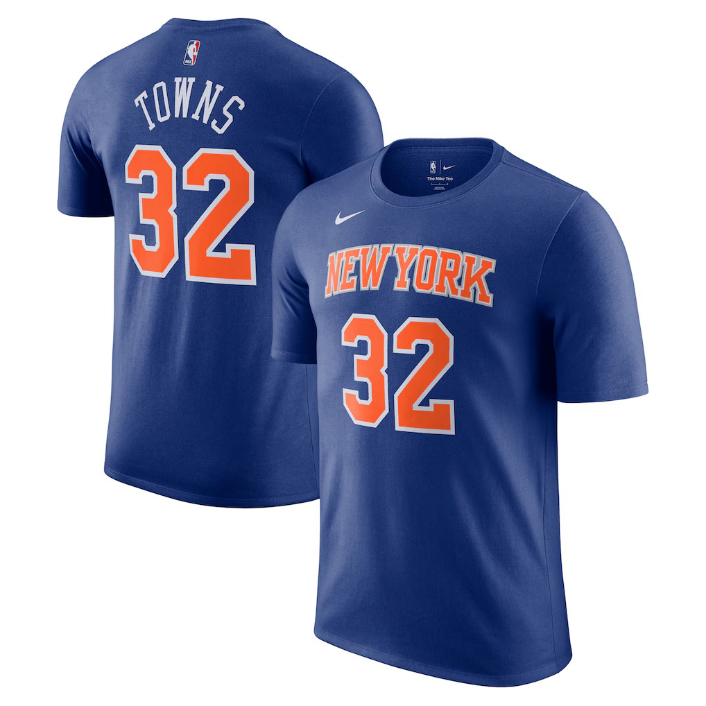 Karl-Anthony Towns New York Knicks Nike Unisex Name & Number T-Shirt Icon Edition Blue