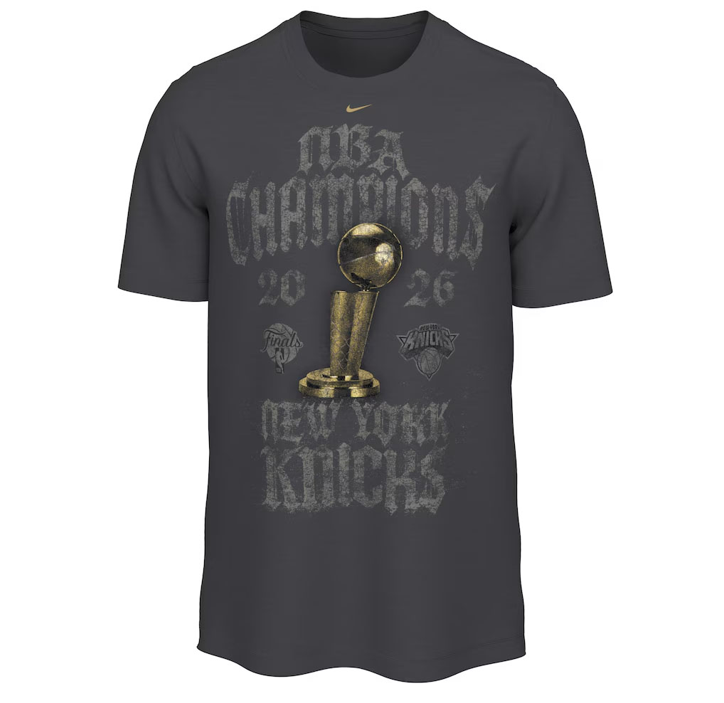 New York Knicks Nike 2026 NBA Finals Champions Limited Edition Locker Room T-Shirt Grey