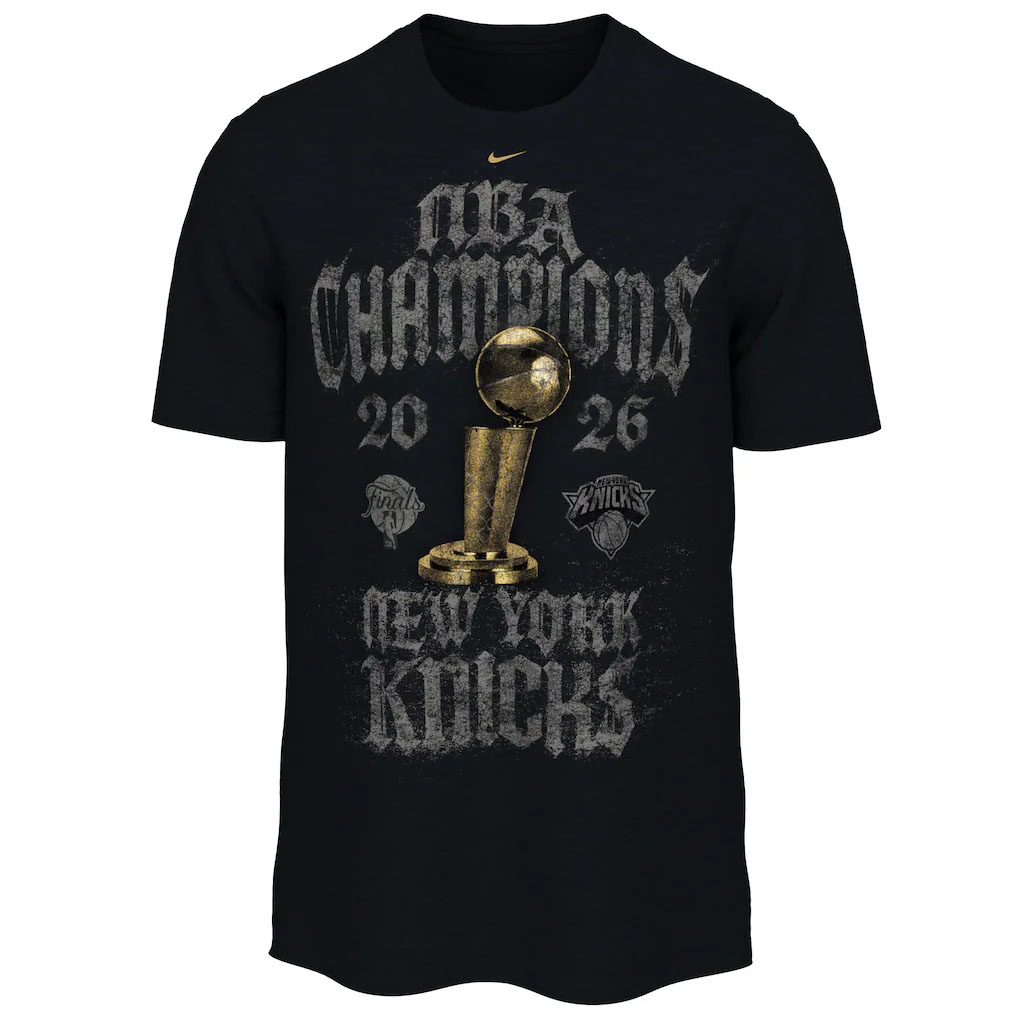 New York Knicks Nike Unisex 2026 NBA Finals Champions Locker Room T-Shirt Black