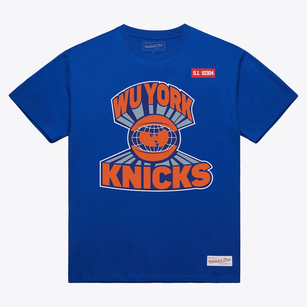 New York Knicks x Wu-Tang Mitchell & Ness Wu York T-Shirt Blue Front