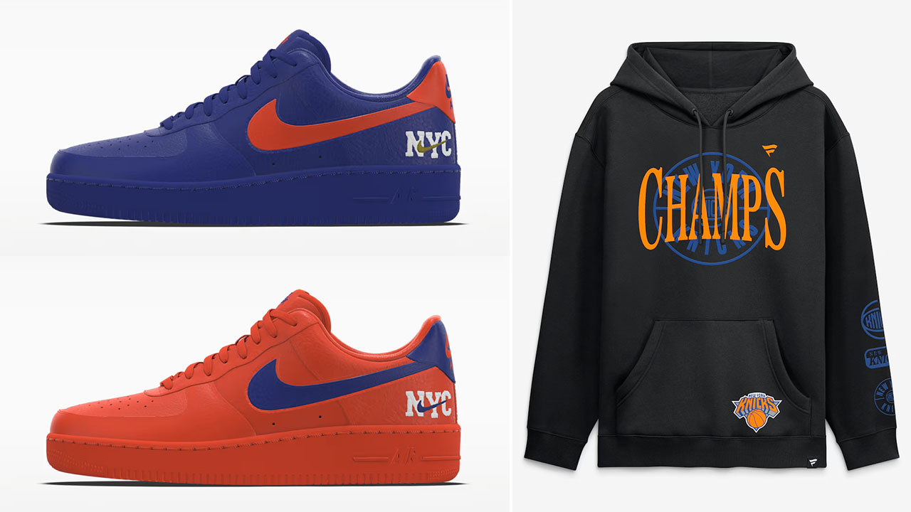 Nike Air Force 1 Low BY NYC x New York Knicks 2026 NBA Finals Champions Hoodies to Match