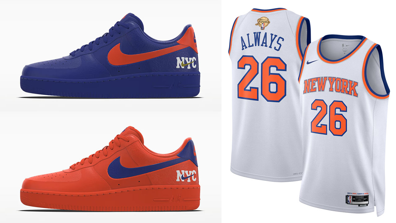 Nike Air Force 1 Low BY NYC x New York Knicks 2026 NBA Finals Champions Jerseys to Match