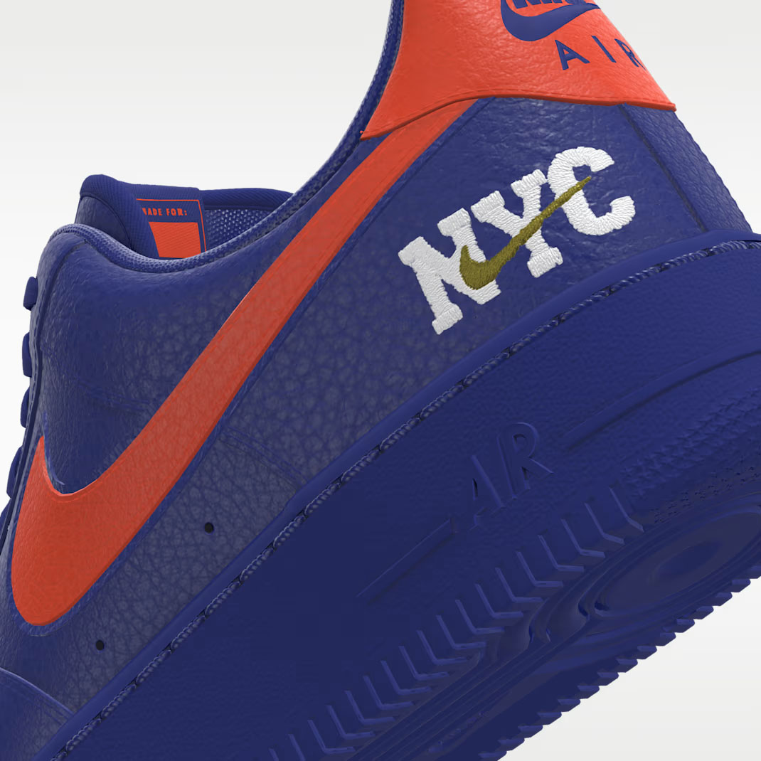 Nike Air Force 1 Low By NYC New York Knicks Blue Orange Colorway Midsole View Official Image