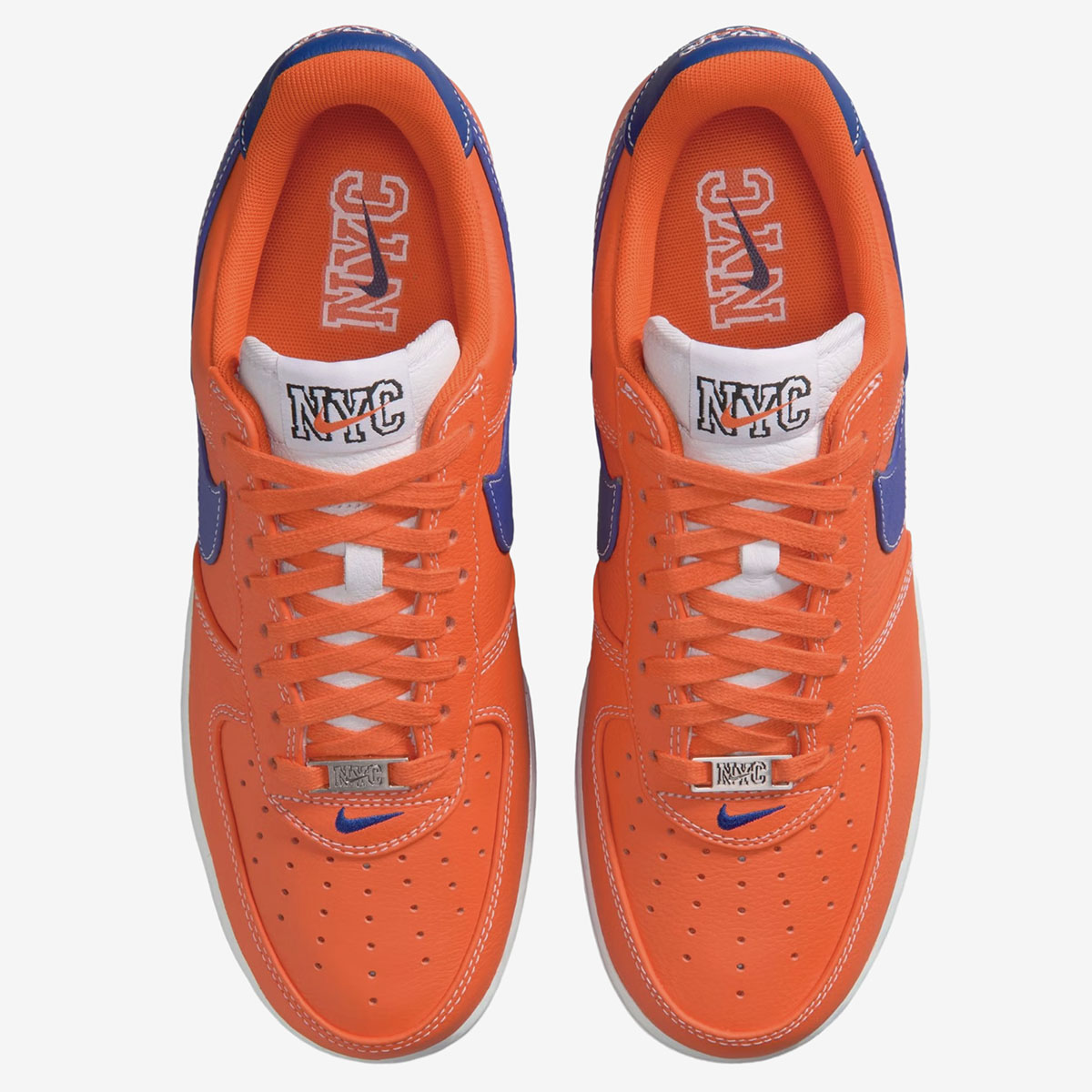 Nike Air Force 1 Low Knicks Orange Blue Top Inside View Official Image