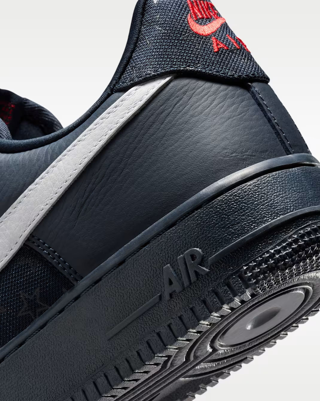 Nike Air Force 1 Low Team USA Away Back Heel Close Up View