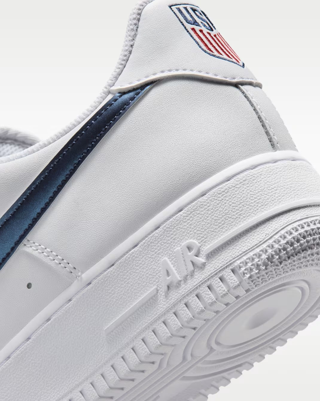 Nike Air Force 1 Low Team USA Back Heel Close Up View