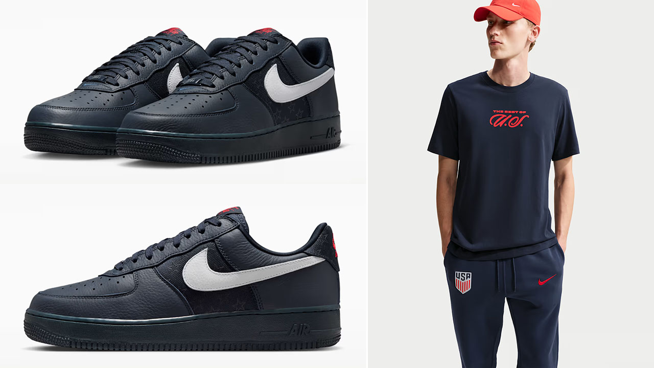 Nike Air Force 1 Low World Cup USA Jersey Shirt Hat Outfit
