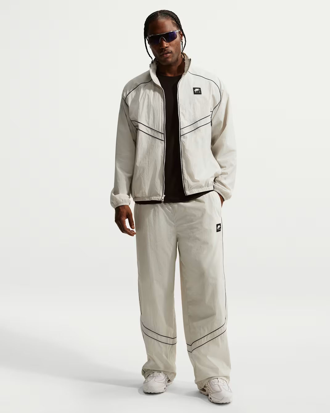 Nike Air Men's Windrunner Track Pants Light Bone Black