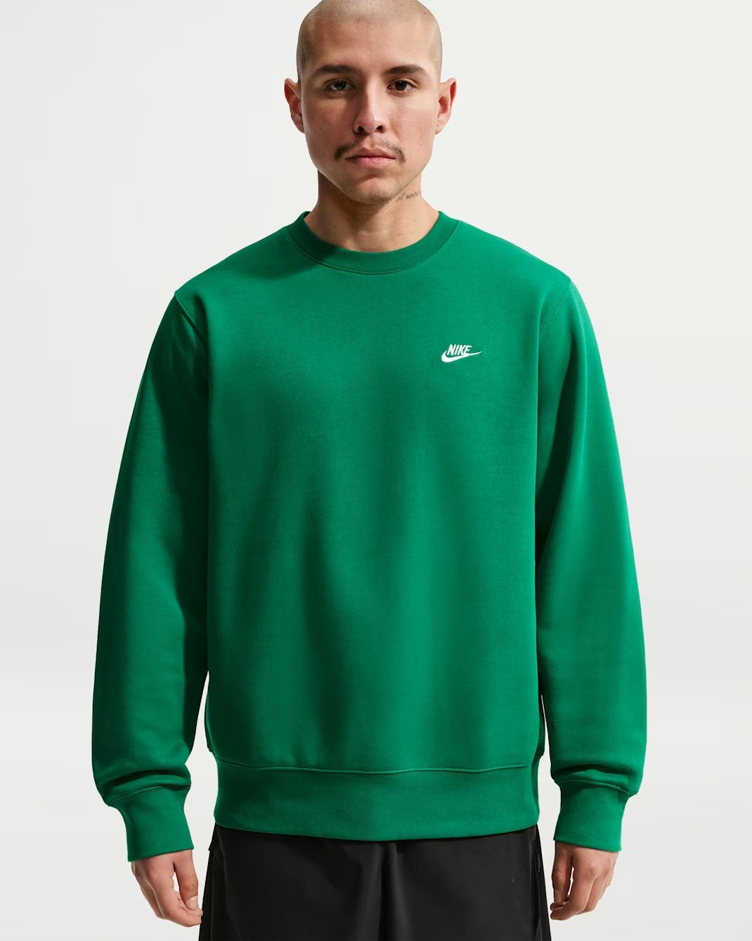 Nike Club Men's Fleece Crew Malachite Green White