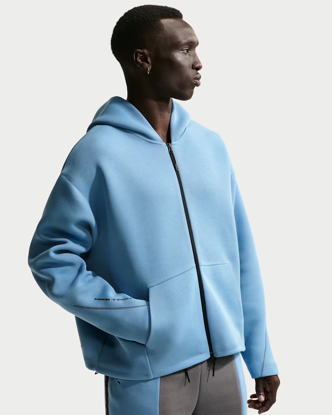 Nike Tech Men's Fleece Full-Zip Hoodie Work Blue