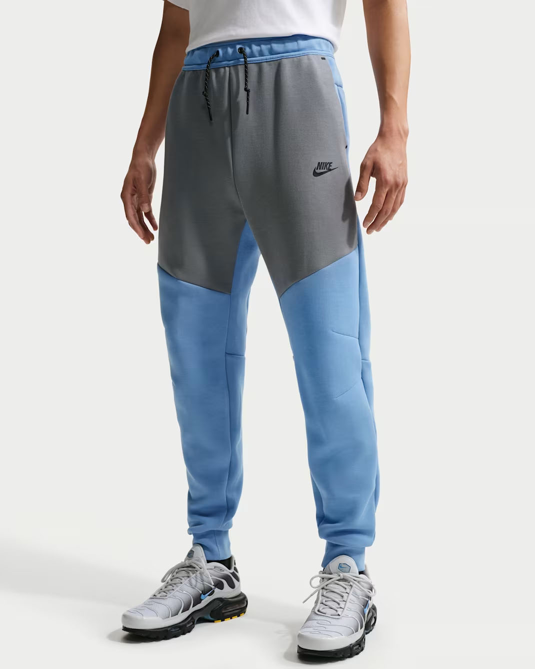 Nike Tech Men's Fleece Joggers Work Blue Cool Grey Black