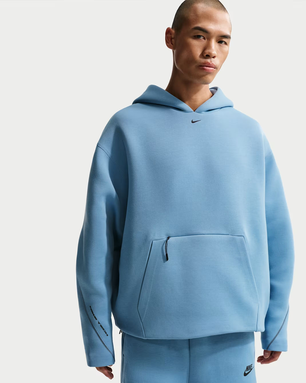 Nike Tech Men's Fleece Pullover Hoodie Work Blue